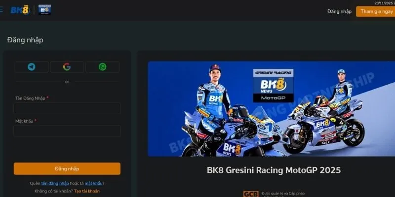 Quy trình đăng nhập BK8 bằng di động